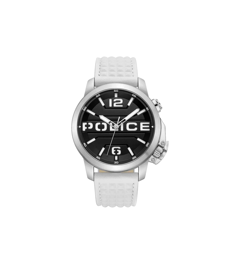 Police Automated PEWJD0021704 Herrenuhr Weiß • Kronenschutz • Hintergrundbeleuchtung