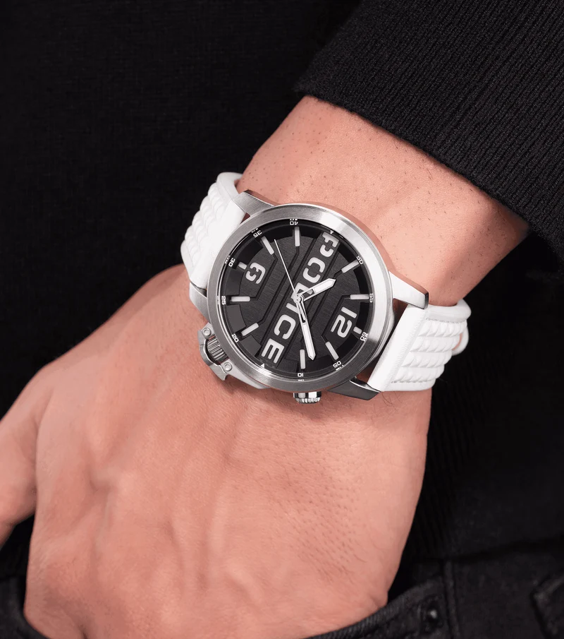 Police Automated PEWJD0021704 Herrenuhr Weiß • Kronenschutz • Hintergrundbeleuchtung