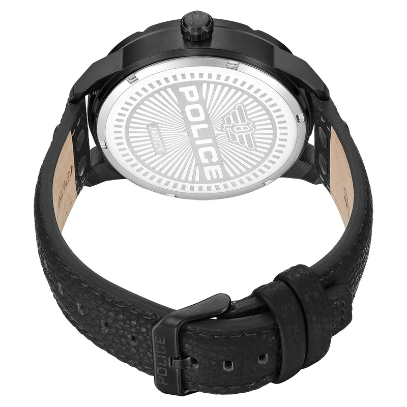 Police Huntley PEWJA0022001 Herrenuhr Schwarz • Dualzeit • Mineralglas
