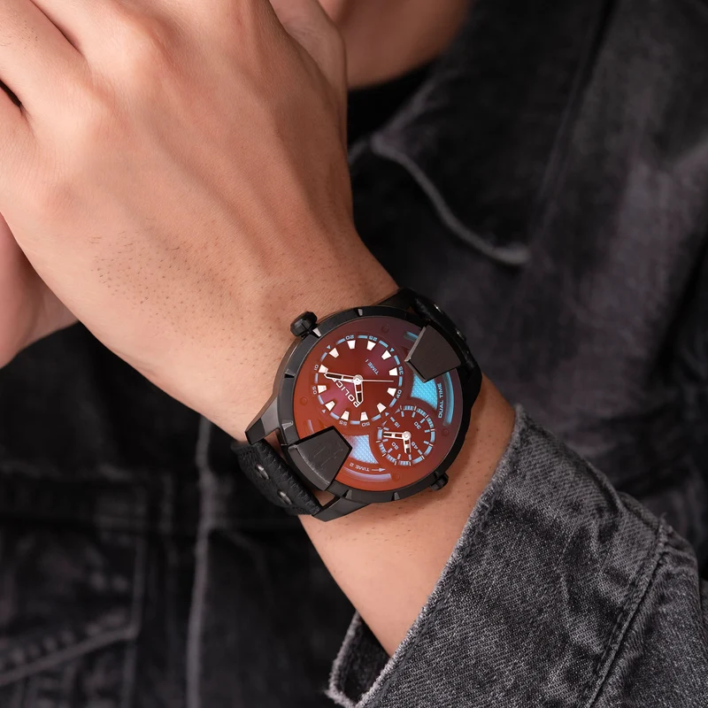 Police Huntley PEWJA0022001 Herrenuhr Schwarz • Dualzeit • Mineralglas
