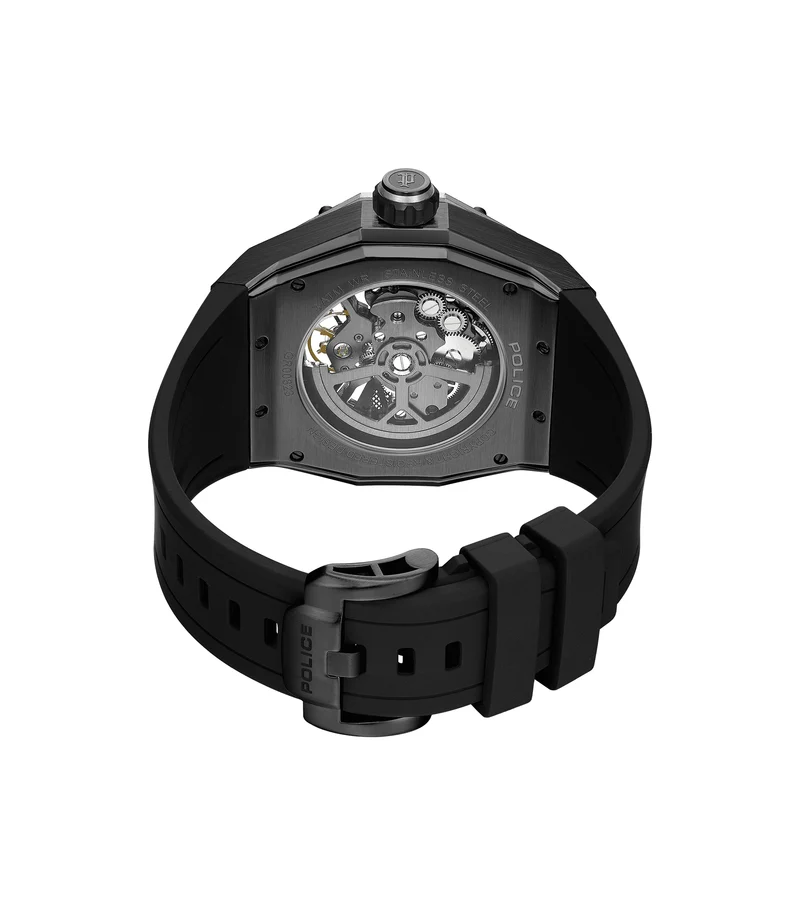 Police Dayton PEWGR0082301 Herrenuhr Schwarz • Automatikwerk • Sichtbarer Mechanismus