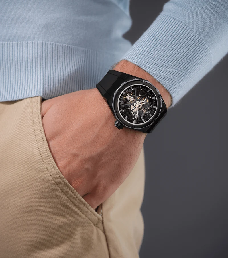 Police Dayton PEWGR0082301 Herrenuhr Schwarz • Automatikwerk • Sichtbarer Mechanismus