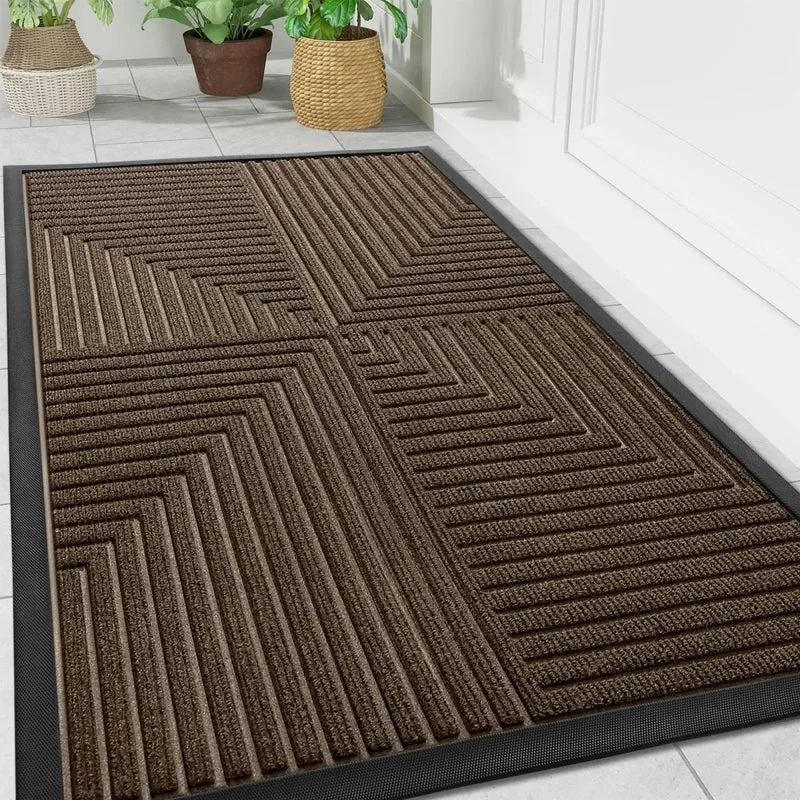 Deurmat Antislip 81x119cm Grijs Buitenmat Vuilvangend Entree Hal Droogloopmat Ingang Deur Vloermat Schoonloopmat | Sansoti
