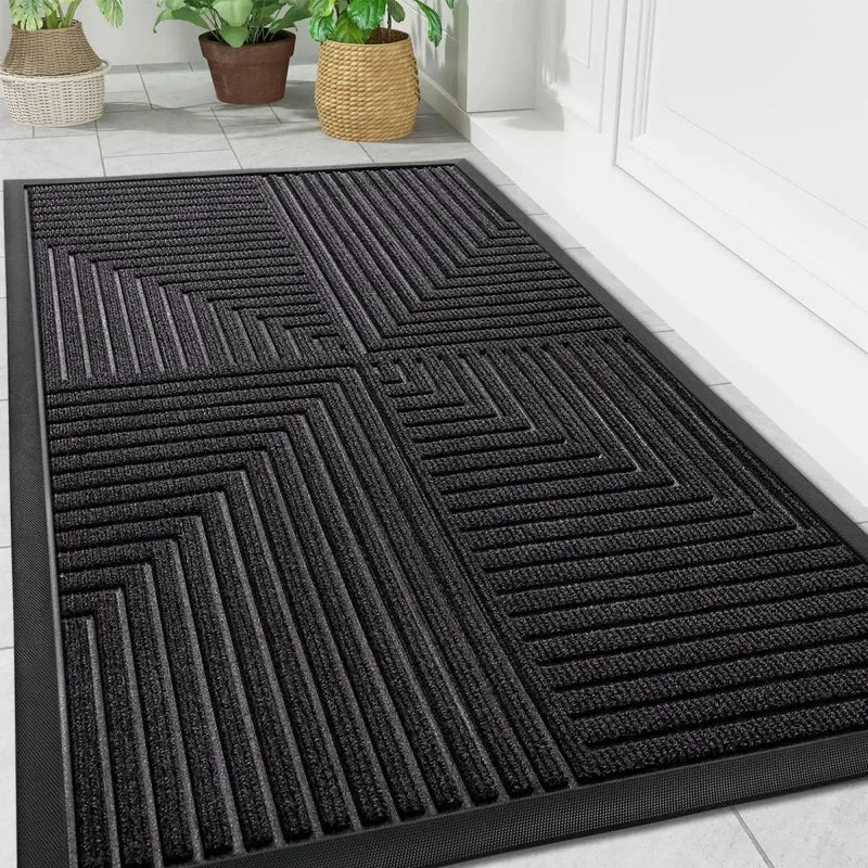 Deurmat Antislip 81x119cm Grijs Buitenmat Vuilvangend Entree Hal Droogloopmat Ingang Deur Vloermat Schoonloopmat | Sansoti