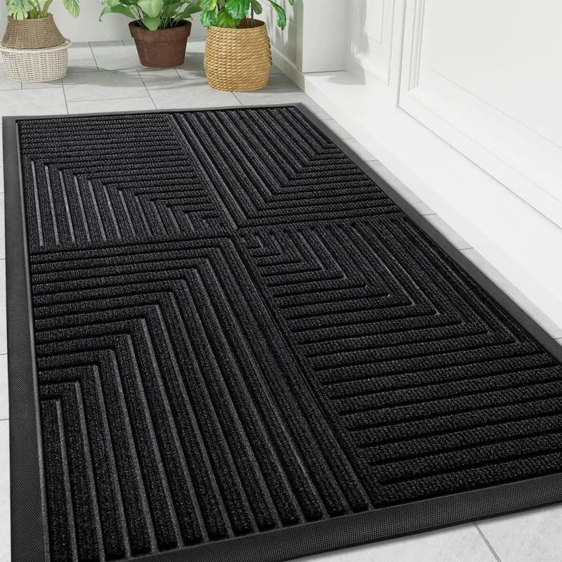 Deurmat Antislip 81x119cm Grijs Buitenmat Vuilvangend Entree Hal Droogloopmat Ingang Deur Vloermat Schoonloopmat | Sansoti