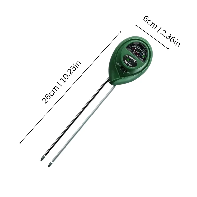 3-in-1 Bodemmeter Vocht Licht pH-Waarde Tuin Kamerplanten Bodemtester Plantverzorging Tuinieren Grondanalyse | Sansoti