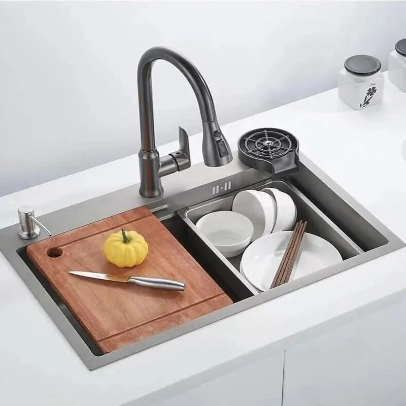 Uittrekbare Keukenkraan met Flexibele Douchekop 360° Rotatie RVS Mengkraan voor Spoelbak Keuken Wasbak | Sansoti