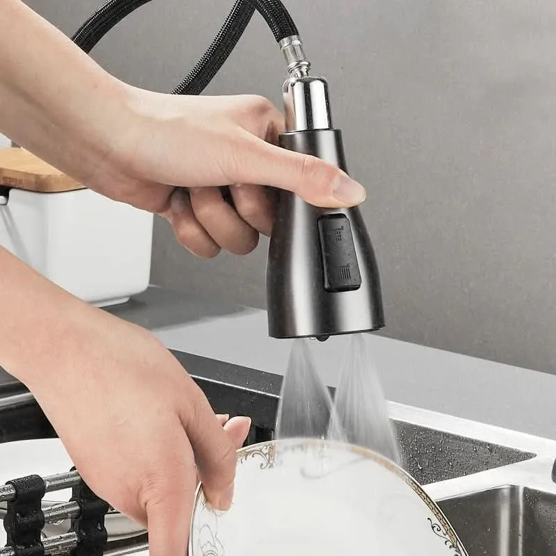 Uittrekbare Keukenkraan met Flexibele Douchekop 360° Rotatie RVS Mengkraan voor Spoelbak Keuken Wasbak | Sansoti