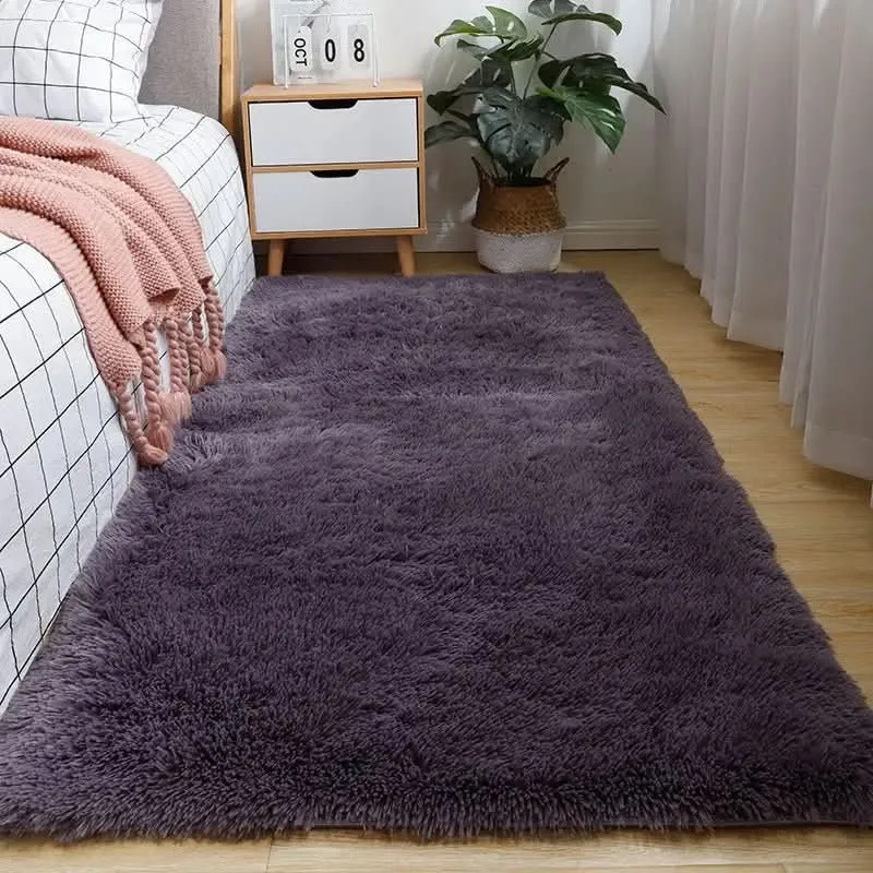 Zacht Hoogpolig Vloerkleed voor Woonkamer Slaapkamer Lounge Modern Decoratief Wollig Tapijt Antislip | Sansoti