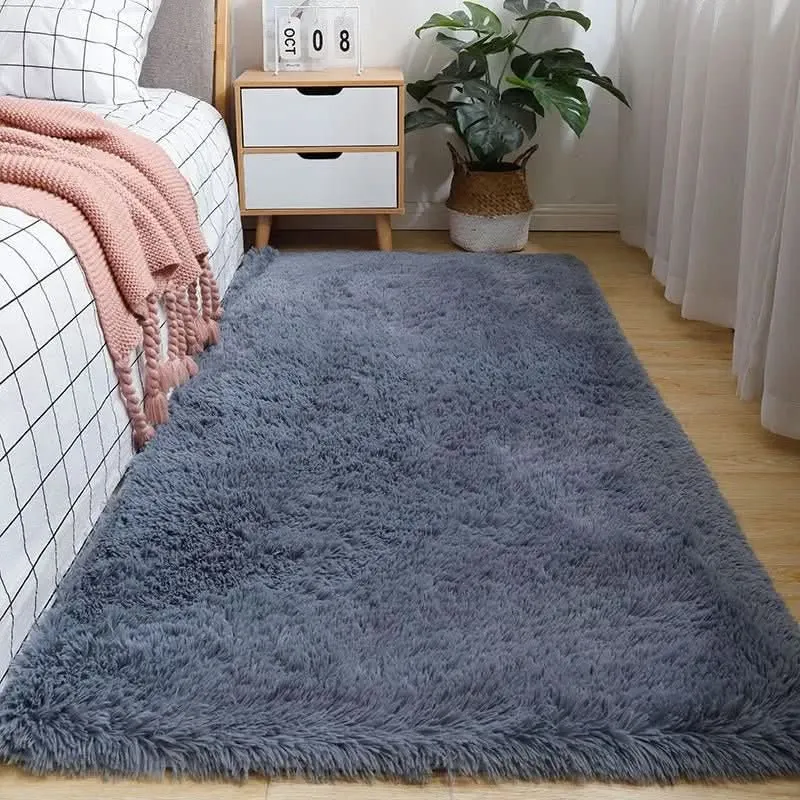Zacht Hoogpolig Vloerkleed voor Woonkamer Slaapkamer Lounge Modern Decoratief Wollig Tapijt Antislip | Sansoti