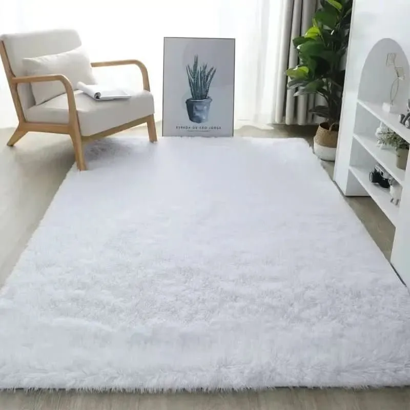 Zacht Hoogpolig Vloerkleed voor Woonkamer Slaapkamer Lounge Modern Decoratief Wollig Tapijt Antislip | Sansoti