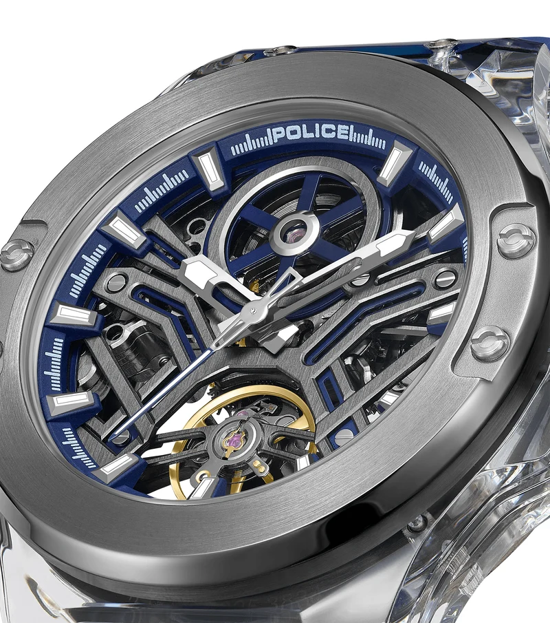 Police Cyclone PEWGR0082204 Herrenuhr Stahl • Automatikwerk • Sichtbares Uhrwerk