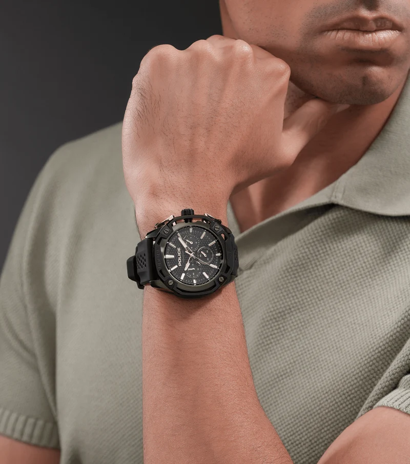 Police Centurian PEWGQ0093201 Herrenuhr Schwarz • Chronograph • Edelstahlgehäuse