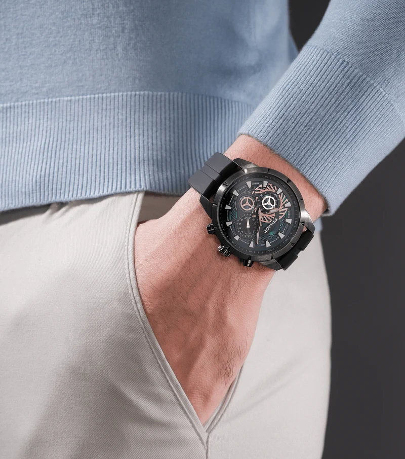 Police Neist PEWGQ0092703 Herrenuhr Schwarz • Dual-Time-Funktion • Ionenplattiertes Gehäuse