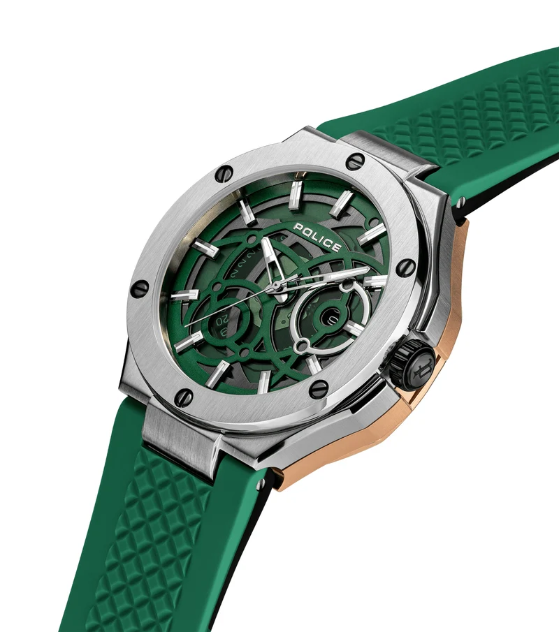 Police DUAL PEWGQ0081902 Herrenuhr Mehrfarbig • Zwei Zifferblätter • Roségold-IP-Beschichtung