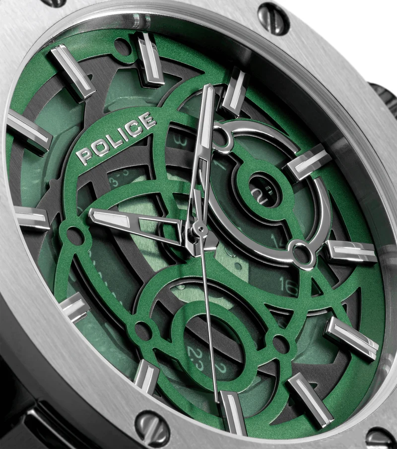 Police DUAL PEWGQ0081902 Herrenuhr Mehrfarbig • Zwei Zifferblätter • Roségold-IP-Beschichtung
