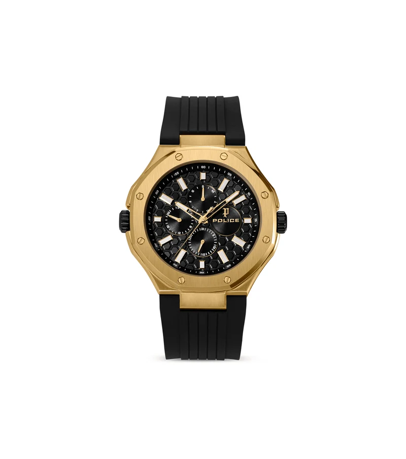 Police DUAL PEWGQ0081901 Herrenuhr Schwarz • Zwei Zifferblätter • Multifunktion