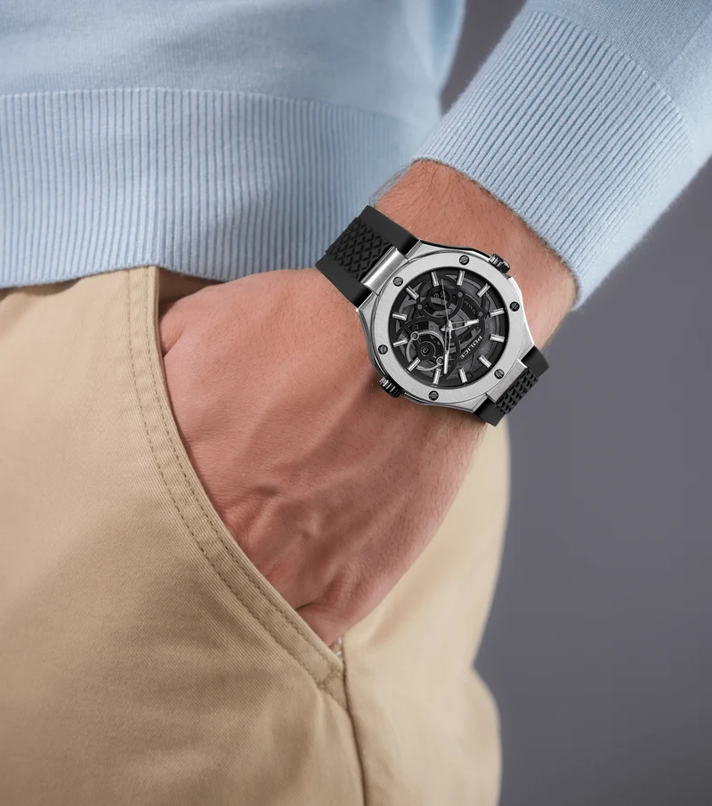 Police DUAL PEWGQ0081901 Herrenuhr Schwarz • Zwei Zifferblätter • Multifunktion