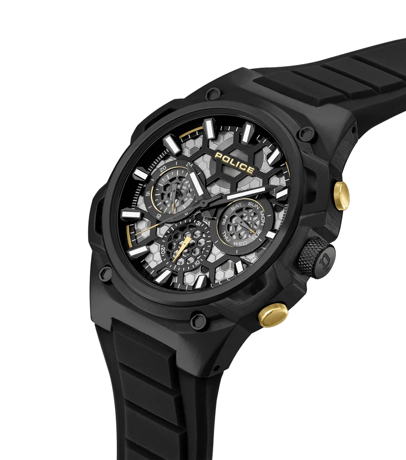 Police Challenger PEWGQ0071901 Herrenuhr Schwarz • Multifunction-Werk • Ionen-beschichtetes Gehäuse