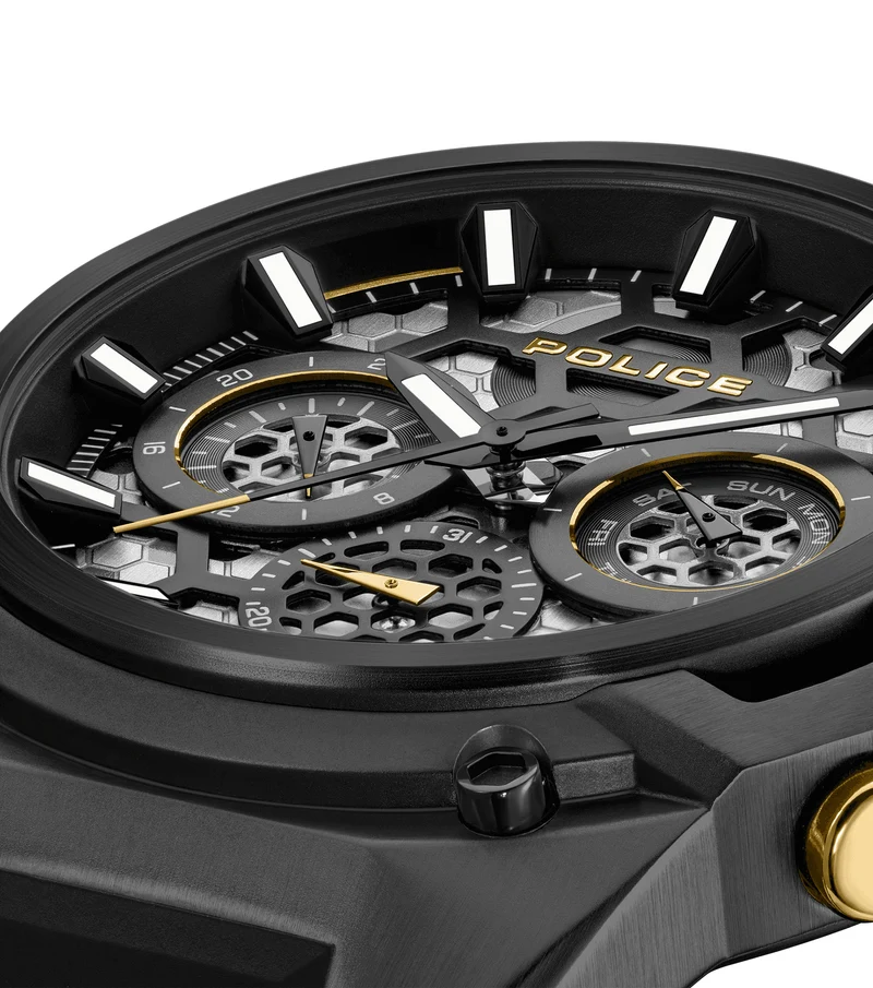 Police Challenger PEWGQ0071901 Herrenuhr Schwarz • Multifunction-Werk • Ionen-beschichtetes Gehäuse