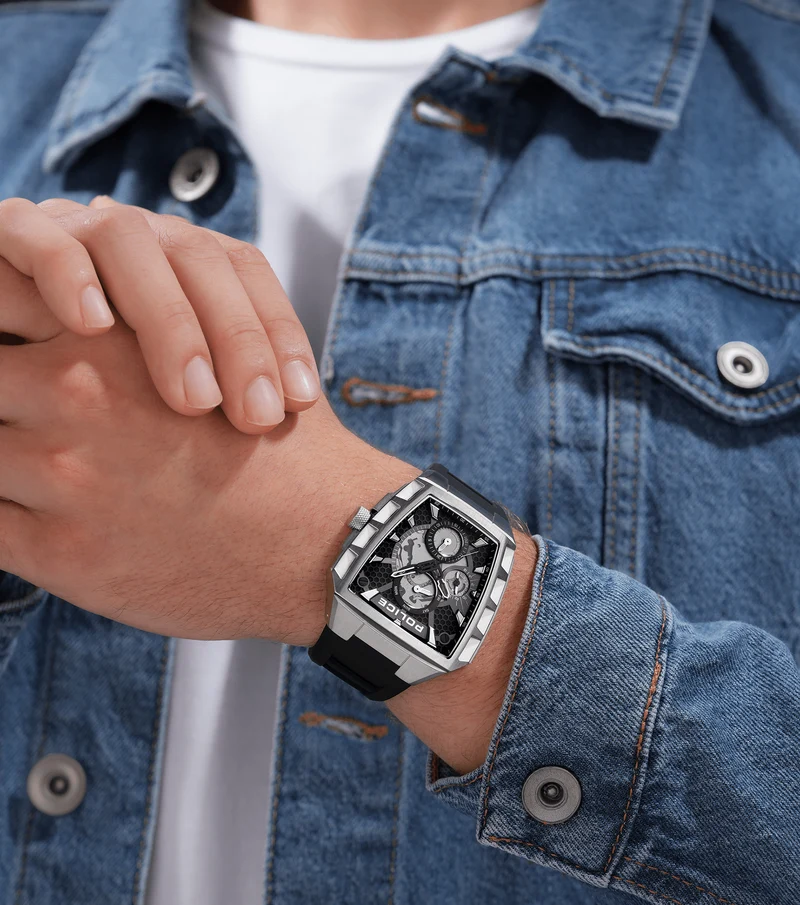 Police Tough Gear PEWGQ0056809 Herrenuhr Schwarz • Mineralglas • Multifunktionswerk