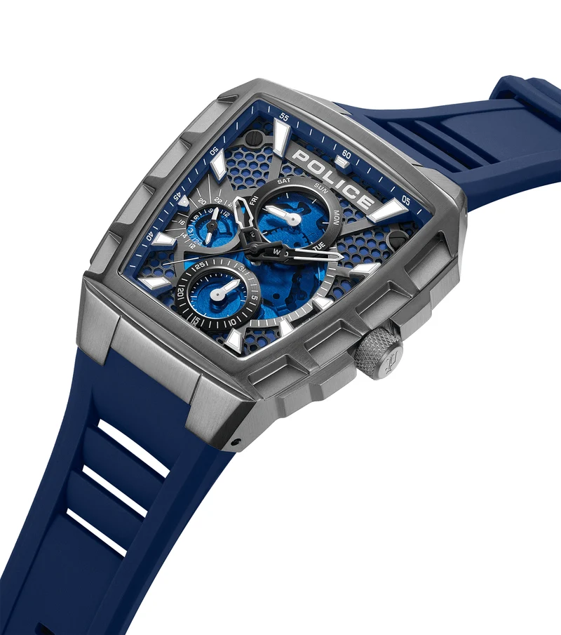 Police Tough Gear PEWGQ0056806 Herrenuhr Blau • Mineralglas • Multifunktion