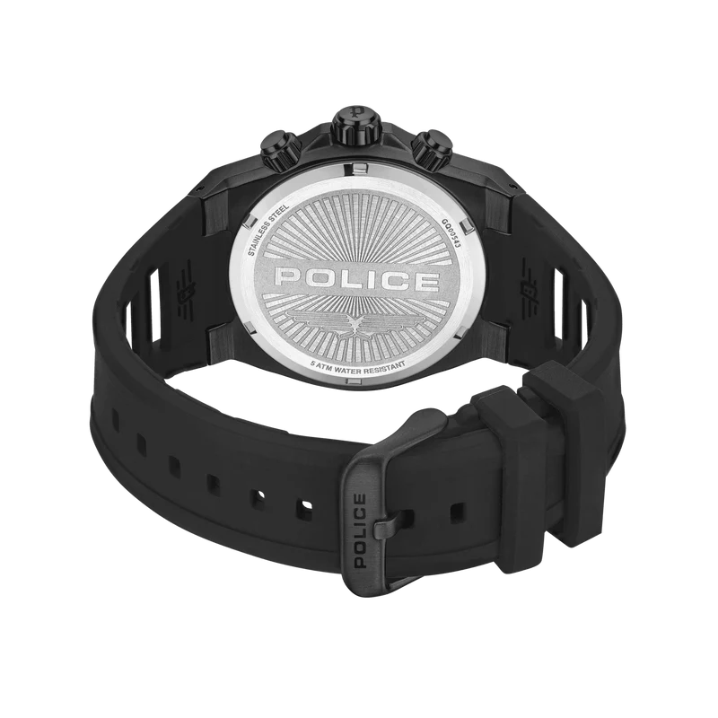 Police Sonic PEWGQ0054303 Herrenuhr Schwarz • Multifunktionswerk • Skelettiertes Zifferblatt