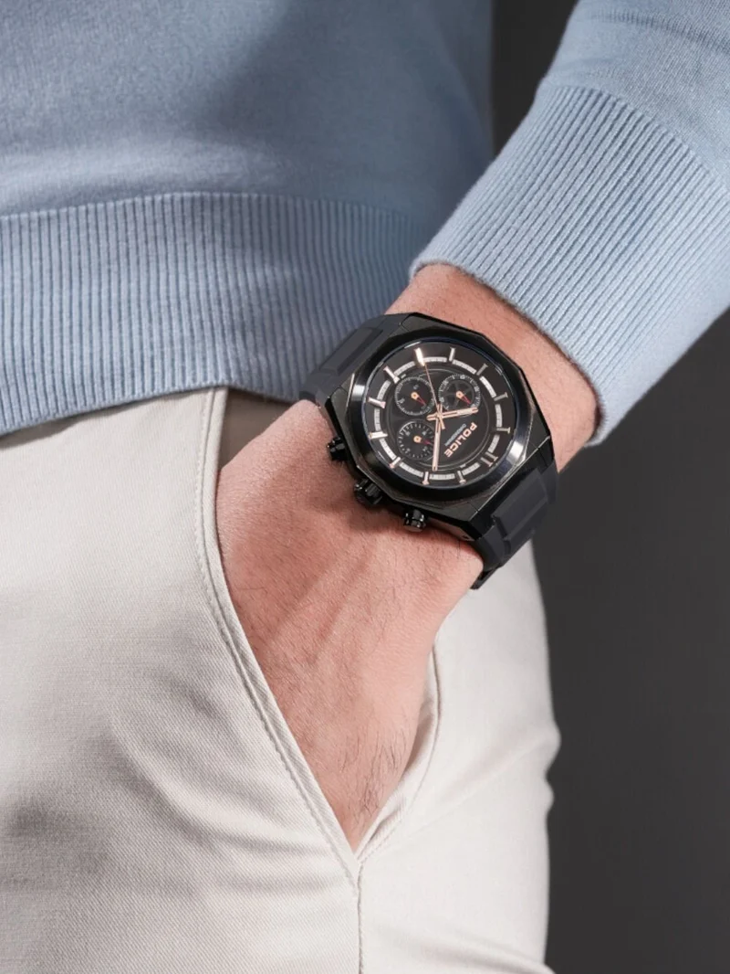 Police Steward PEWGO0093701 Herrenuhr Schwarz • Quarz-Chronograph • Mineralglas