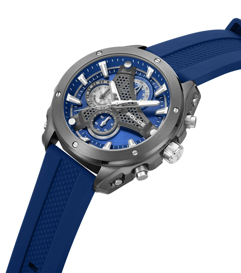 Police Wyvern PEWGO0093002 Herrenuhr Blau • Quarz-Chronograph • Edelstahlgehäuse