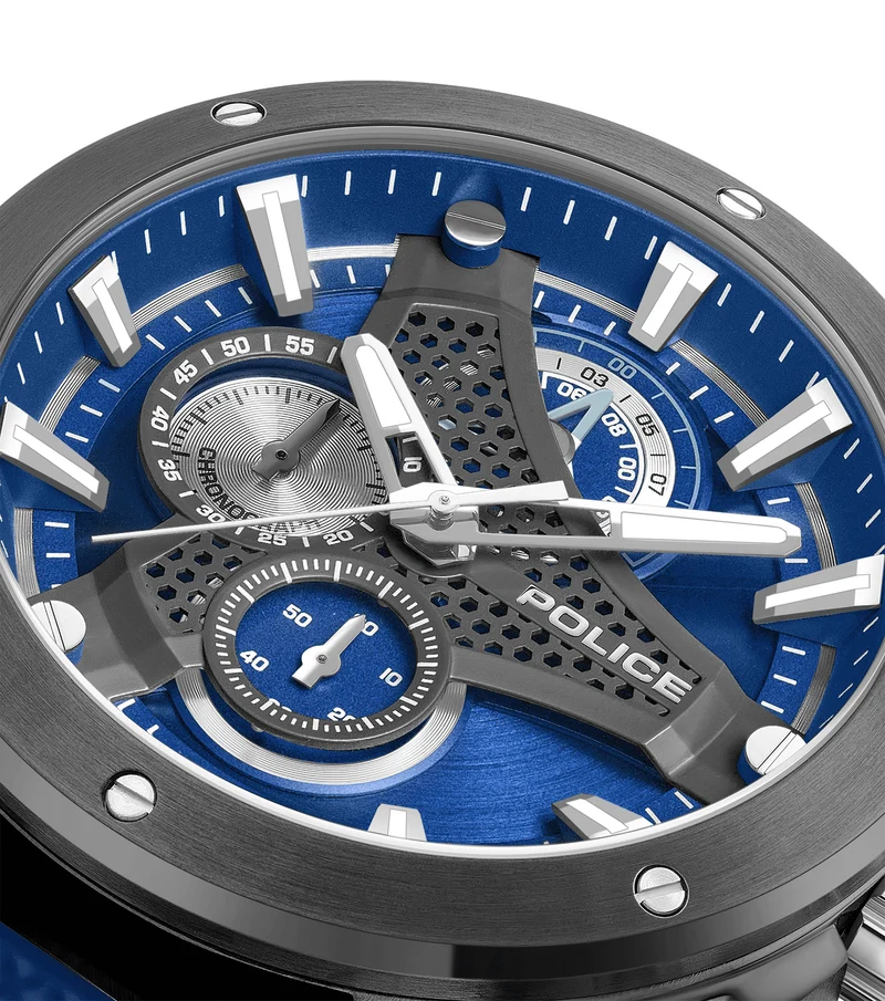 Police Wyvern PEWGO0093002 Herrenuhr Blau • Quarz-Chronograph • Edelstahlgehäuse