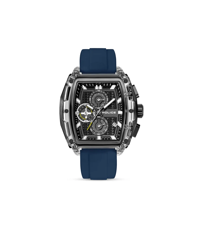 Police Clout Tank PEWGO00778X4 Herrenuhr Schwarz • Quarz-Chronograph • 8 Wechselarmbänder