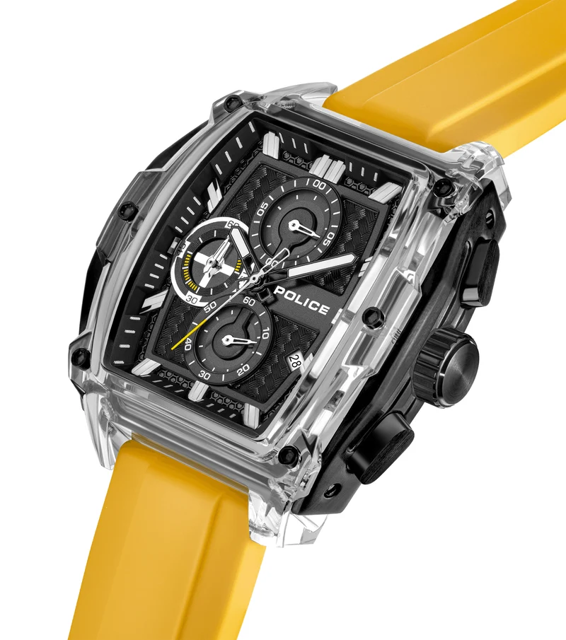 Police Clout Tank PEWGO00778X4 Herrenuhr Schwarz • Quarz-Chronograph • 8 Wechselarmbänder
