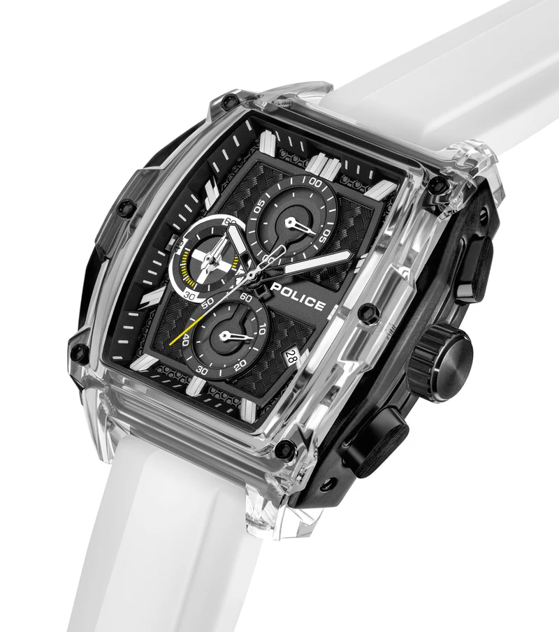 Police Clout Tank PEWGO00778X4 Herrenuhr Schwarz • Quarz-Chronograph • 8 Wechselarmbänder