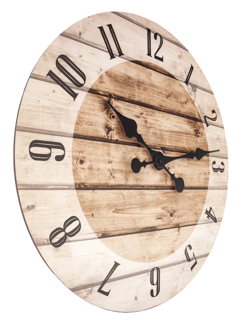 Wall clock-55 cm-Wood-Brown-'Nadir'