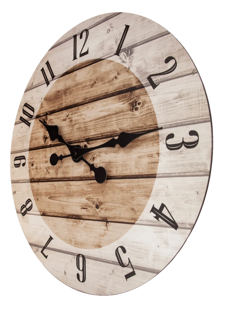 Wall clock-55 cm-Wood-Brown-'Nadir'