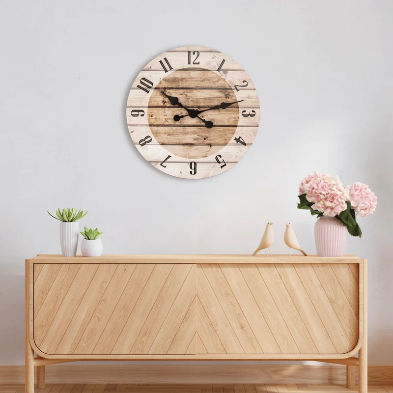 Wall clock-55 cm-Wood-Brown-'Nadir'