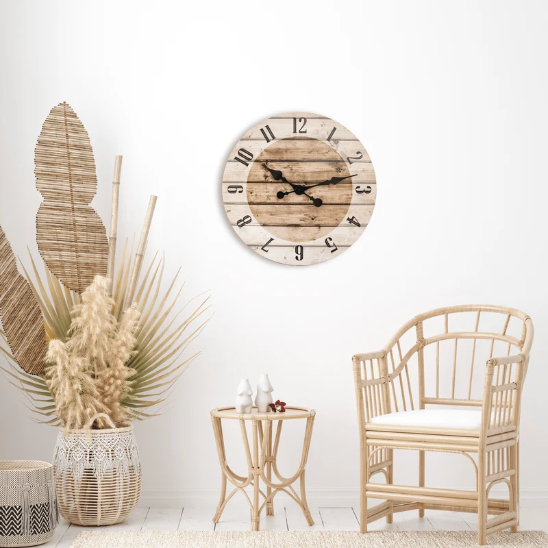 Wall clock-55 cm-Wood-Brown-'Nadir'
