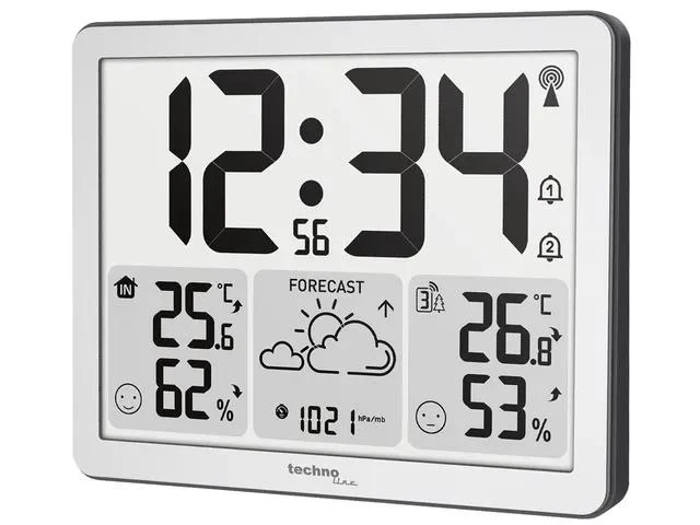 Technoline WS 6780 Wetterstation, 173x140x27mm, silber, mit 1 Außensensor