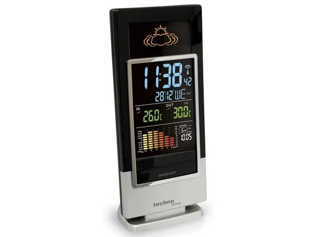 Wetterstation Technoline WS 6520 173x140x27mm schwarz/silber mit 1 Außen