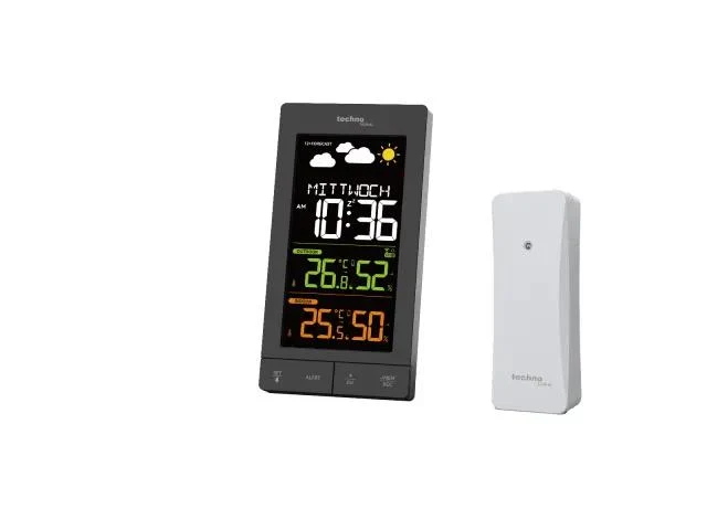 Technoline WS 6458 Wetterstation, 83x152x36 mm, schwarz, mit 1 Außensensor
