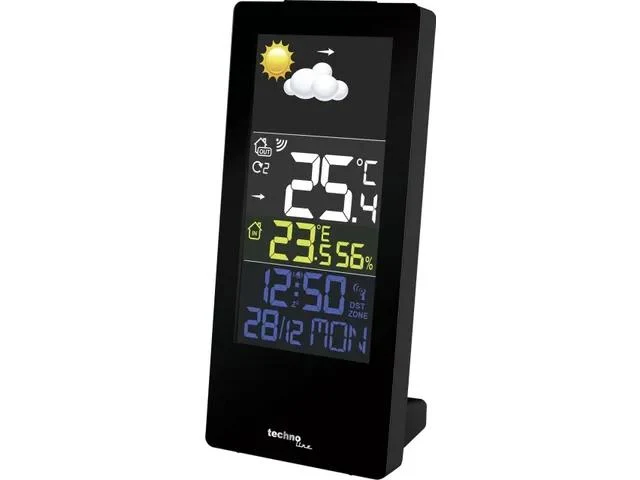 Technoline WS 6446 Wetterstation 85x185x65mm schwarz mit 1 Außensensor 30
