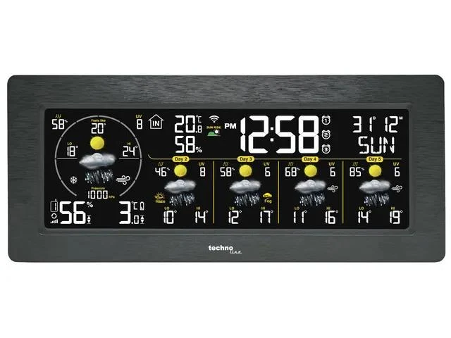 Technoline WD 3050 Wetterstation, 232x100x42mm, schwarz, mit 1 Außensensor