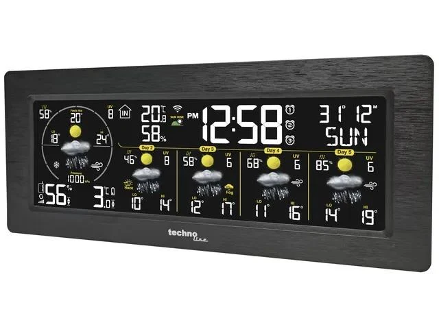 Technoline WD 3050 Wetterstation, 232x100x42mm, schwarz, mit 1 Außensensor