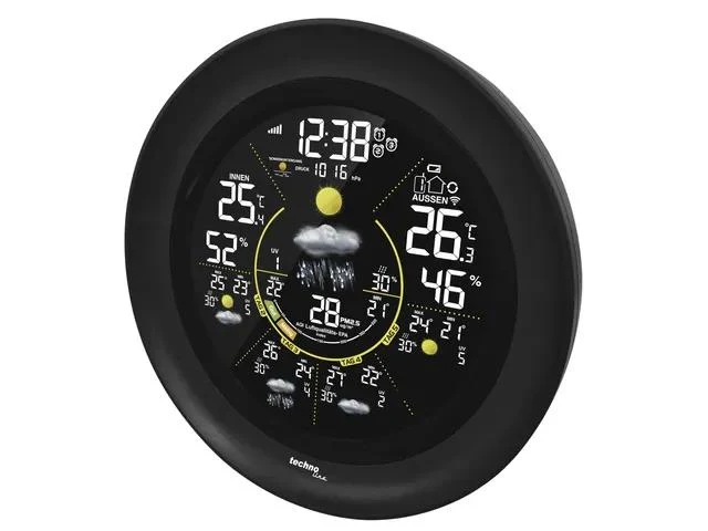 Technoline WD 3040 Wetterstation, 156x156x33mm, schwarz, mit 1 Außensensor