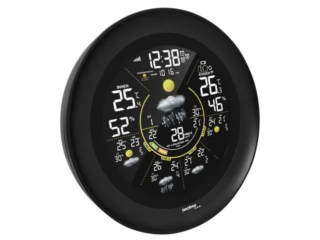 Technoline WD 3040 Wetterstation, 156x156x33mm, schwarz, mit 1 Außensensor
