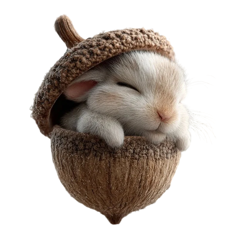 Decoratief Eikelnoot Hangertje met Bosdiermotief | Sierhanger Kinderkamer | Sansoti