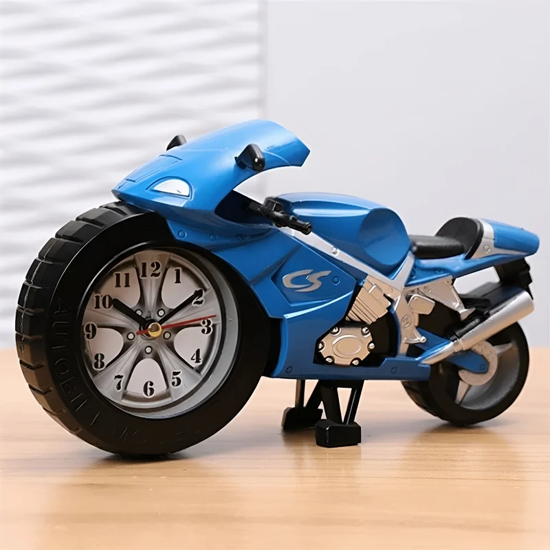 Motorfiets Wekker met Groot Wijzerplaat Kinderklok Sportmotor Design Decoratief Alarm Tijdsmeting Stoer | Sansoti