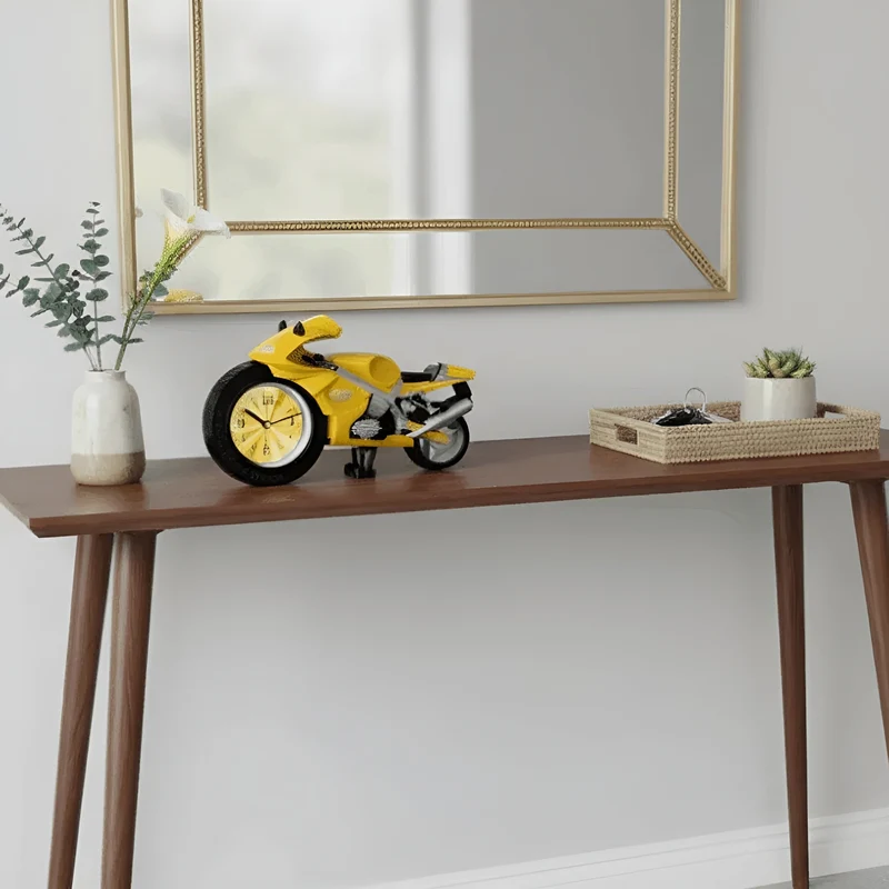 Motorfiets Wekker met Groot Wijzerplaat Kinderklok Sportmotor Design Decoratief Alarm Tijdsmeting Stoer | Sansoti