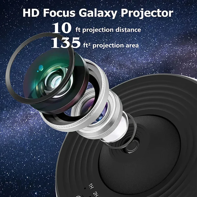 Sterrenprojector 360° Draaibaar met 13 Projectieschijven Nachtlampje Ruimte Sterrenhemel Galaxie Sfeerverlichting | Sansoti