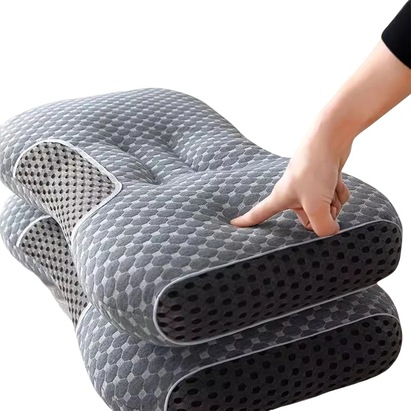 Ergonomisch Nekkussen 40x65cm Wit Grijs Memory Foam Gecontureerd Zijslapers Rugslapers Neksteun Slaapcomfort | Sansoti
